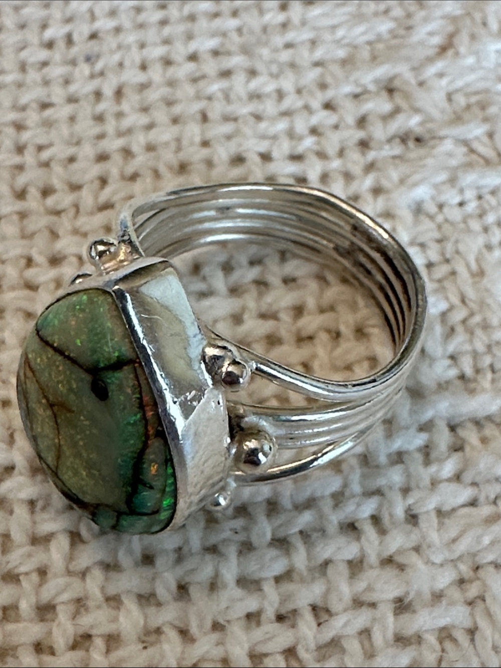 Monarch Opal Sterling Silver Ring - Picture 6 of 9